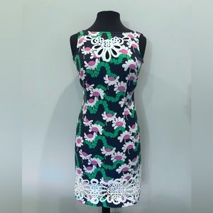 Like New Lilly Pulitzer Navy Pink Green and White Daisy Dress Size 0